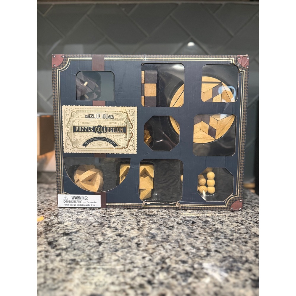Sherlock Holmes Wooden Puzzle Collection 8 Brainteasers Professor Puzzle Set
